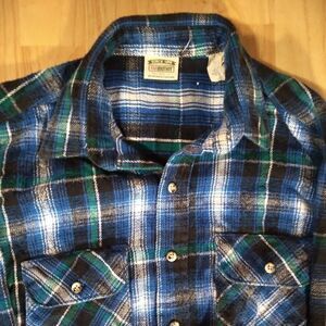 Vintage Five Brother Plaid Flannel Button Down Shirt